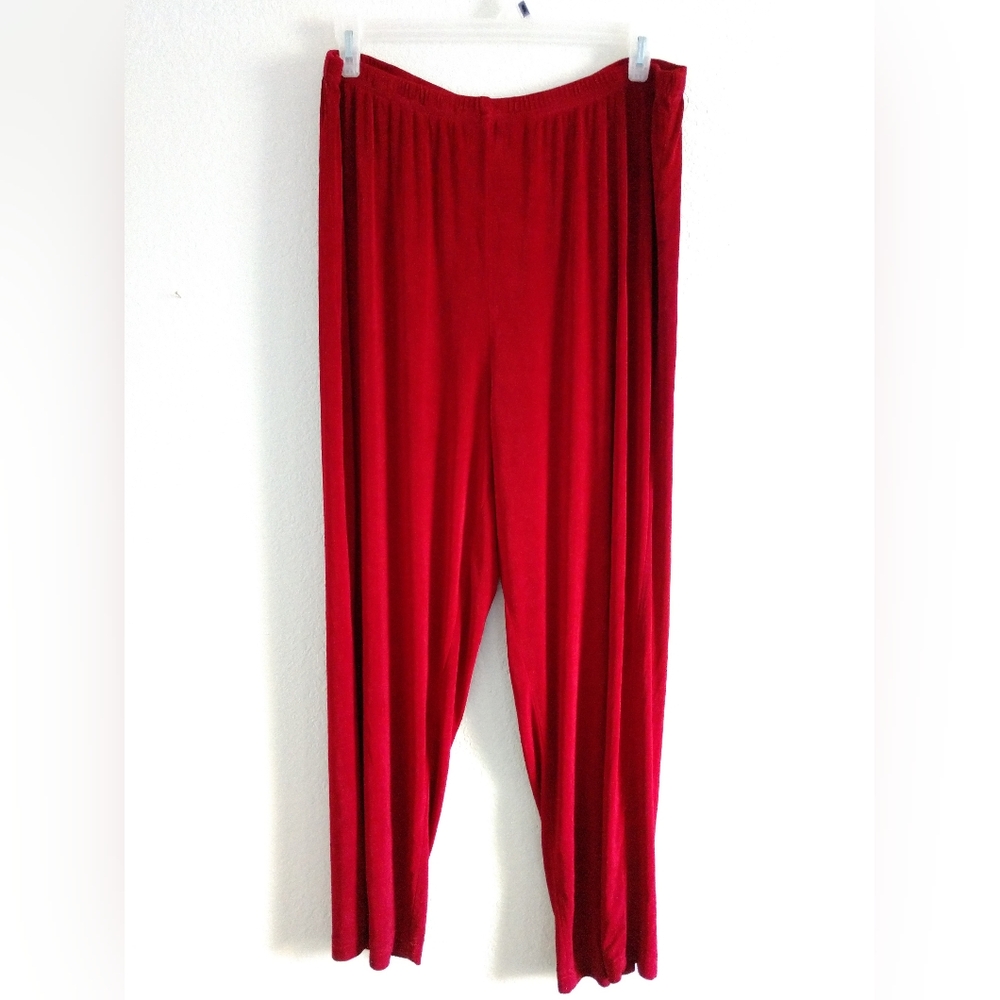 Ronni Nicole Travelers Knit Pants Red Wide Leg Made in USA Size 3X
